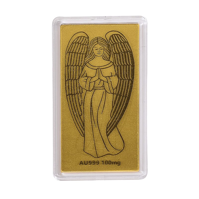24K Golden Guardian Angel Embossed Sheet 55x30mm 100mg