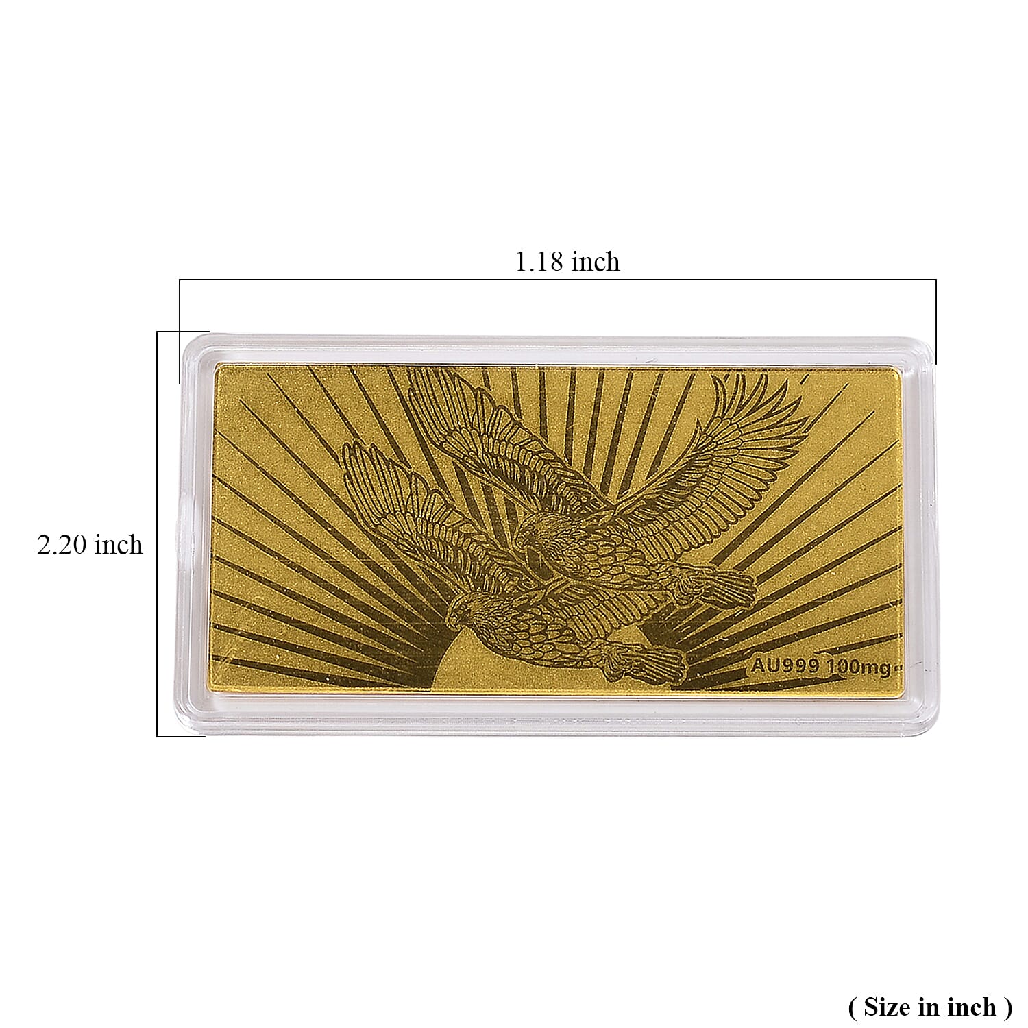  24K Golden Twin Eagles Strength & Power Emboss Sheet 55x30mm (100mg)