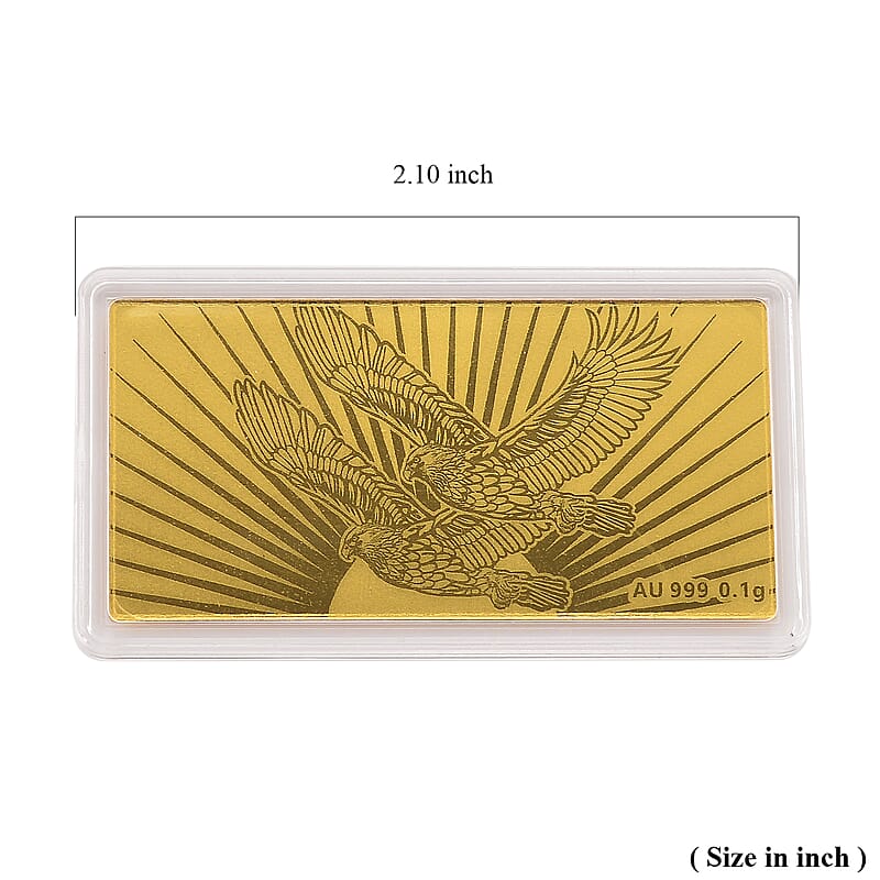  24K Golden Twin Eagles Strength & Power Emboss Sheet 55x30mm (100mg)