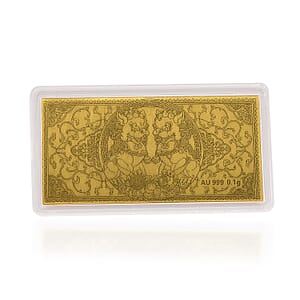 24K Golden Yin & Yang Pixiu Emboss Sheet 55x30mm 100mg