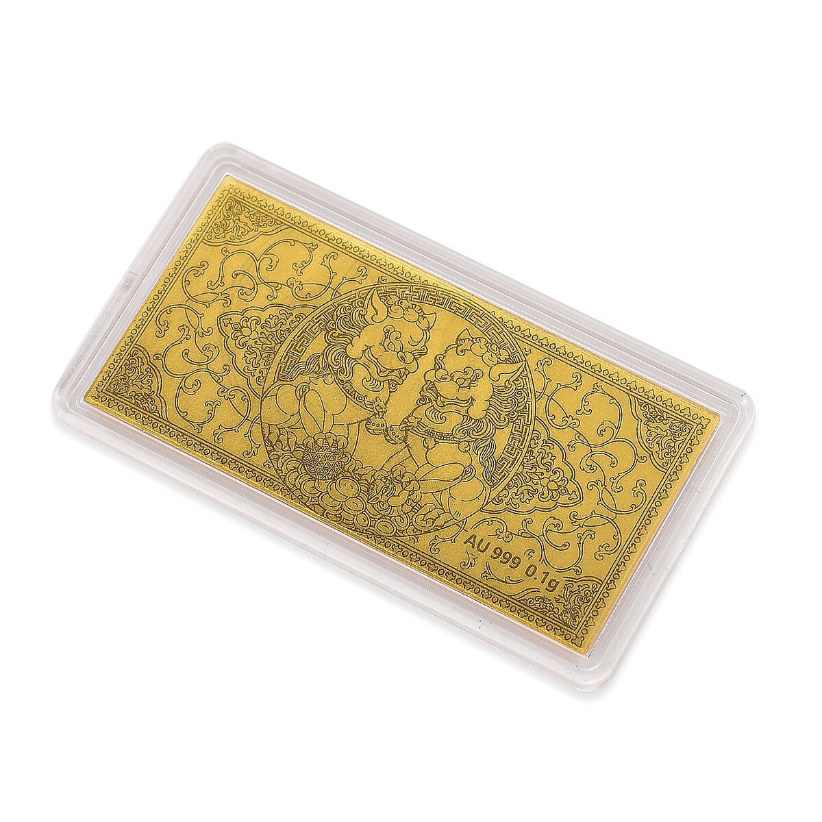 24K Golden Yin & Yang Pixiu Emboss Sheet 55x30mm 100mg image number 2