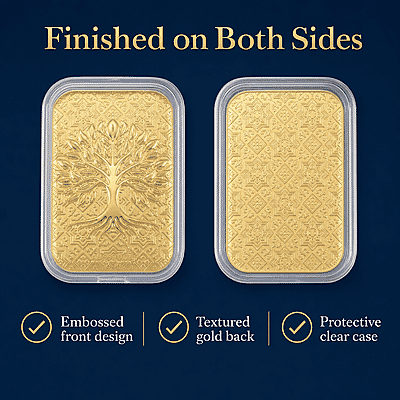 24K Golden Tree of Life Emboss Sheet 31x45.5mm 10mg