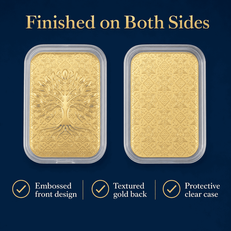 24K Golden Tree of Life Emboss Sheet 31x45.5mm 10mg