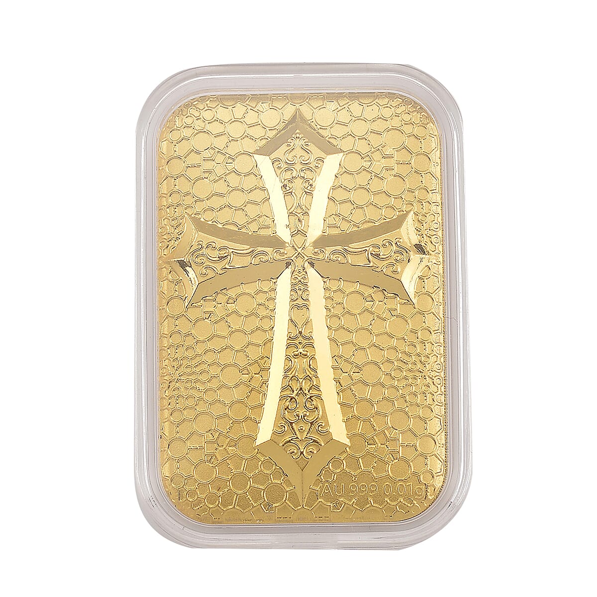 Doorbuster 24K Golden Line of Faith Cross Emboss Sheet 31x45.5mm 10mg image number 0