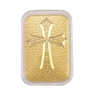 Doorbuster 24K Golden Line of Faith Cross Emboss Sheet 31x45.5mm 10mg