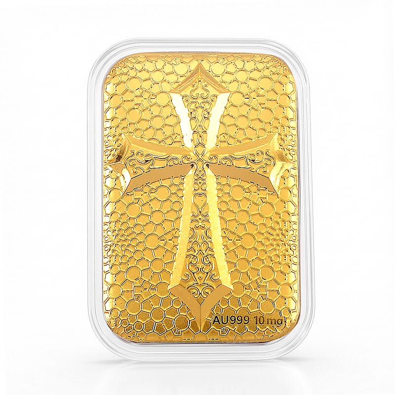 Faith Cross 24k Gold Embossed Sheet 10mg