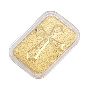 Doorbuster 24K Golden Line of Faith Cross Emboss Sheet 31x45.5mm 10mg