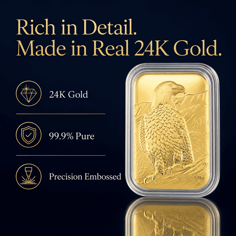 Bald Eagle 24k Gold Embossed Sheet 10mg