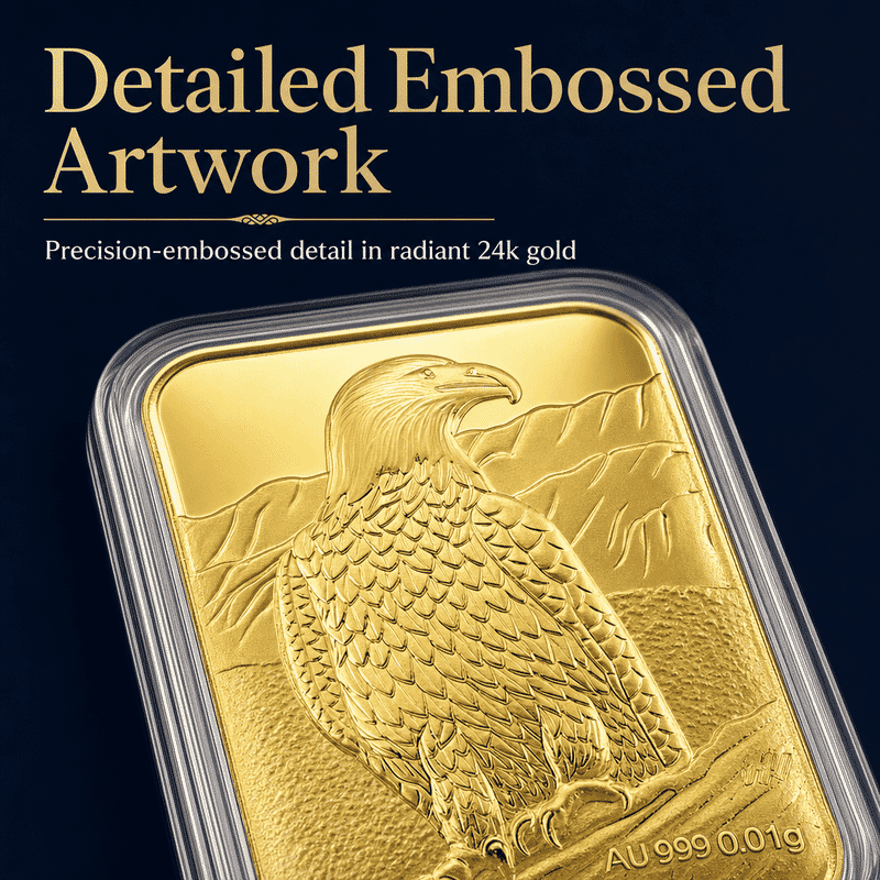 Bald Eagle 24k Gold Embossed Sheet 10mg