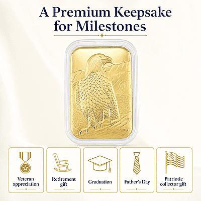 Bald Eagle 24k Gold Embossed Sheet 10mg