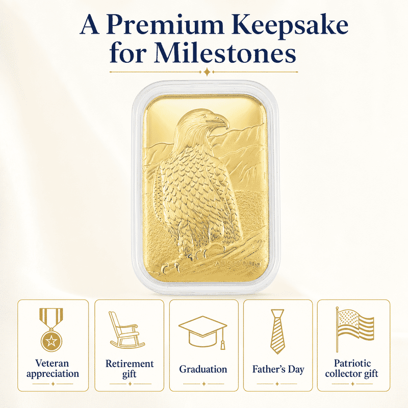 Bald Eagle 24k Gold Embossed Sheet 10mg