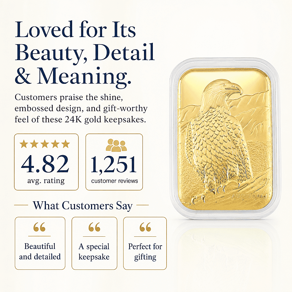 Bald Eagle 24k Gold Embossed Sheet 10mg
