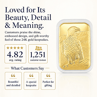 Bald Eagle 24k Gold Embossed Sheet 10mg