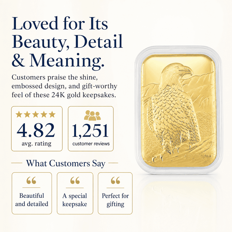 Bald Eagle 24k Gold Embossed Sheet 10mg