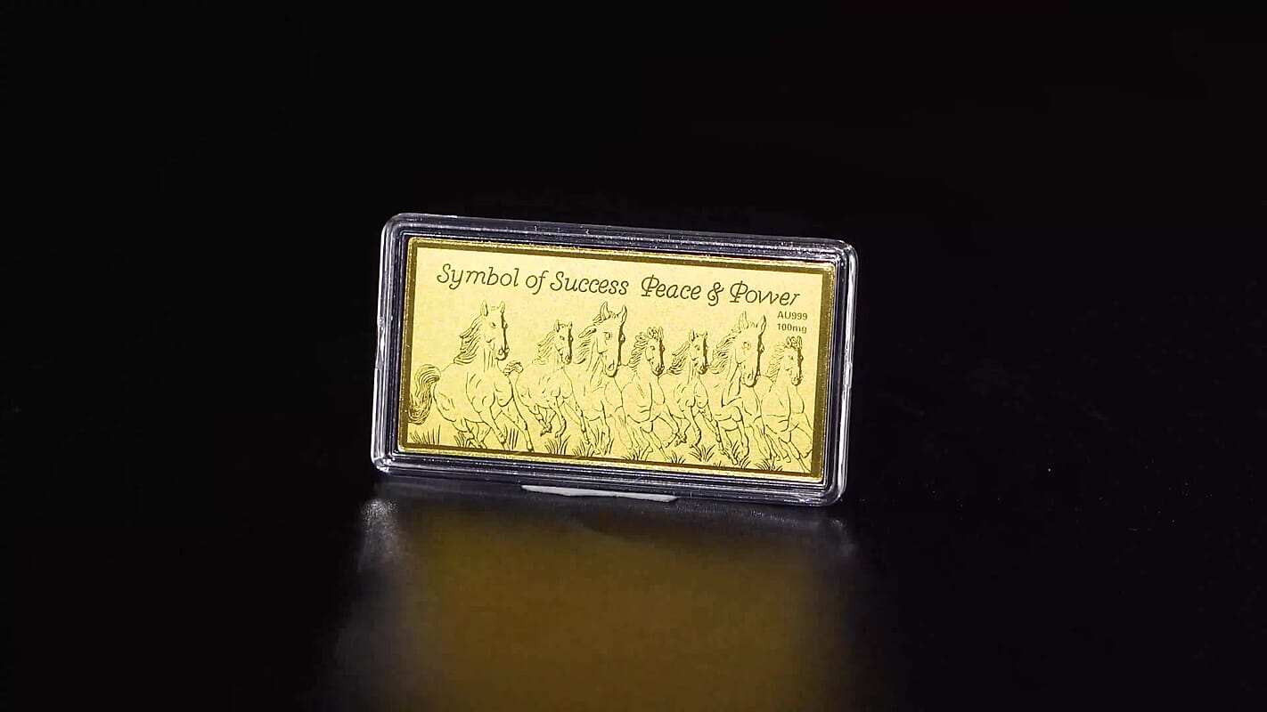 TLV 24K Gold Horses Emboss Sheet 55x30mm 0.10 g