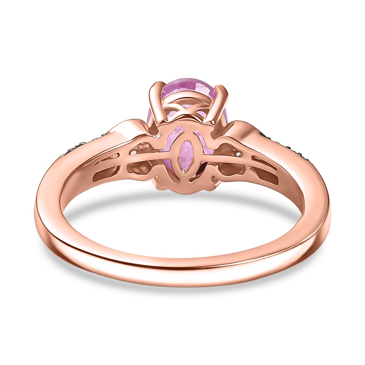 D'Joy Ilakaka Hot Pink Sapphire (FF) and Multi Gemstone 2.10 ctw Starlit Heart Ring in 18K Vermeil Rose Gold Over Sterling Silver (Size 10.0)  image number 4