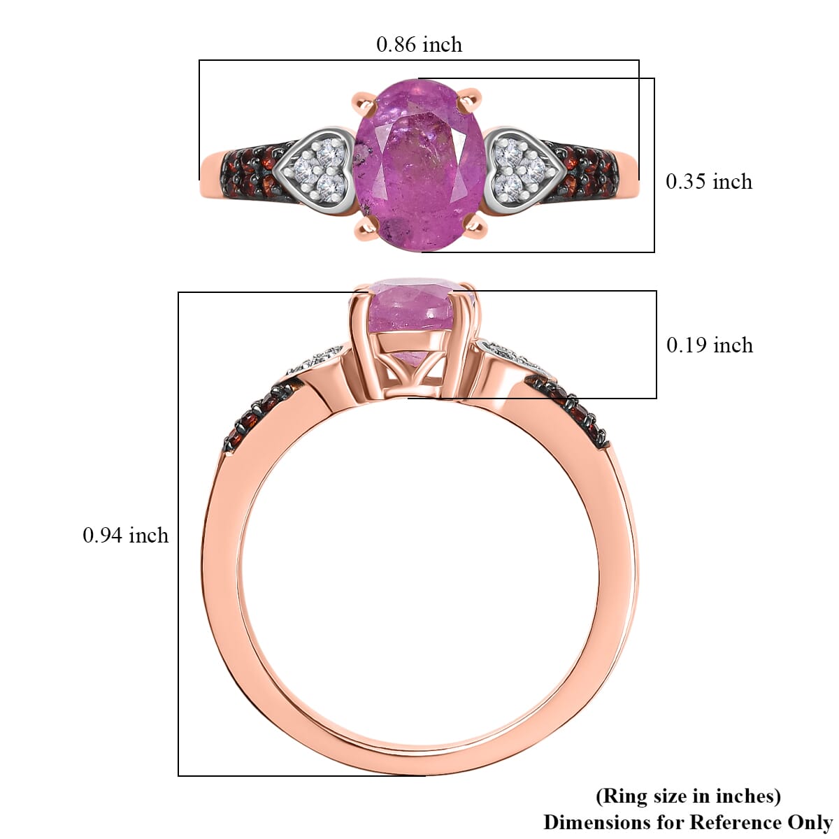 D'Joy Ilakaka Hot Pink Sapphire (FF) and Multi Gemstone 2.10 ctw Starlit Heart Ring in 18K Vermeil Rose Gold Over Sterling Silver (Size 10.0)  image number 5