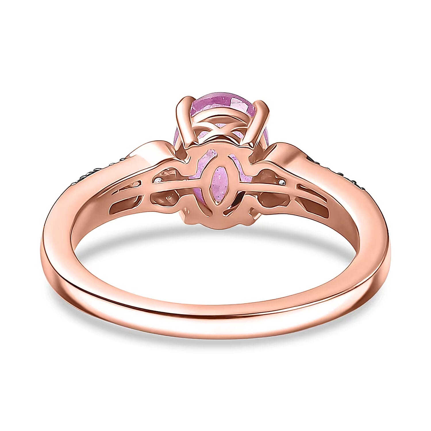 D'Joy Ilakaka Hot Pink Sapphire (FF) and Multi Gemstone 2.10 ctw Starlit Heart Ring in 18K Vermeil Rose Gold Over Sterling Silver (Size 10.0) 