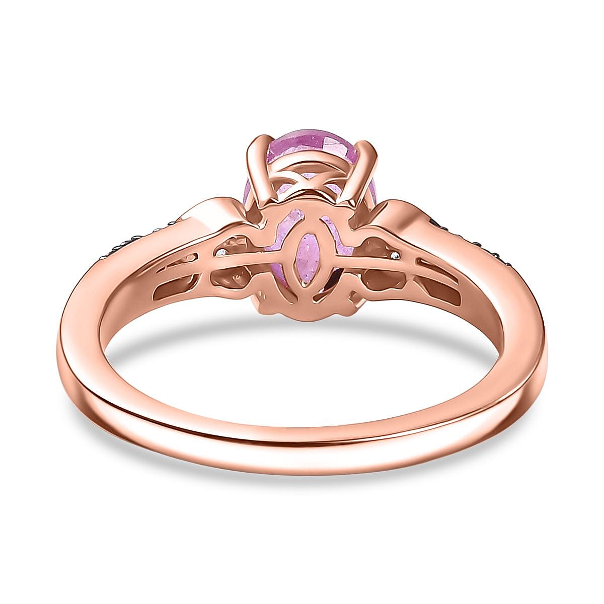 D'Joy Ilakaka Hot Pink Sapphire (FF) and Multi Gemstone 2.10 ctw Starlit Heart Ring in 18K Vermeil Rose Gold Over Sterling Silver (Size 7.0) image number 4