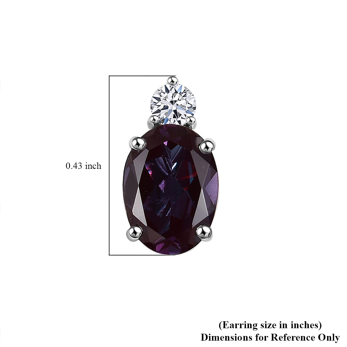 AAA Lab Grown Alexandrite and Luxuriant Lab Grown Diamond G-H SI 2.50 ctw Earrings in 10K White Gold