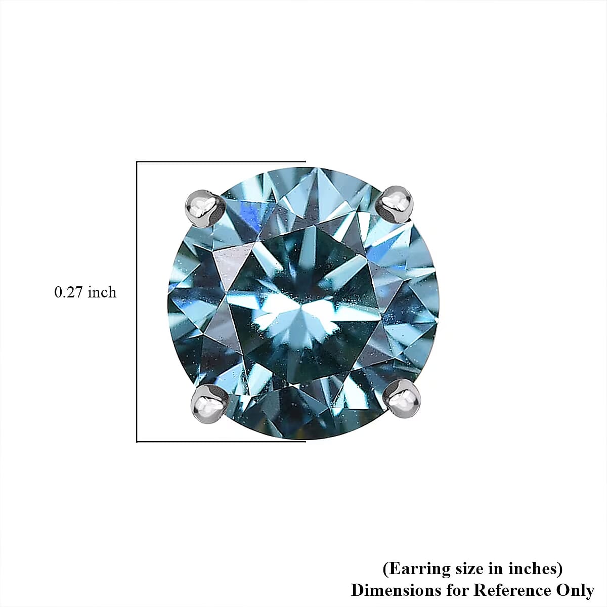 Luxuriant Lab Grown Blue Diamond (IR) SI 1.50 ctw Blue Moon Stud Earrings in Rhodium Over Sterling Silver  image number 6