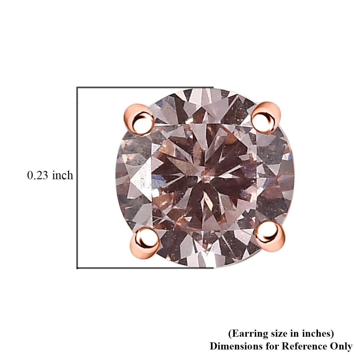 Luxuriant Lab Grown Pink Diamond VS 1.00 ctw Solitaire Stud Earrings in 10K Rose Gold image number 5