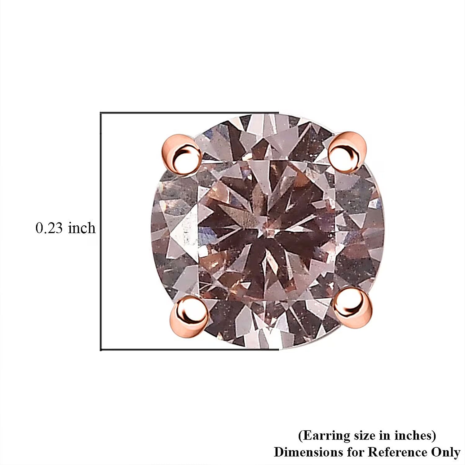 Luxuriant Lab Grown Pink Diamond (IR) VS 1.00 ctw Solitaire Stud Earrings in 10K Rose Gold