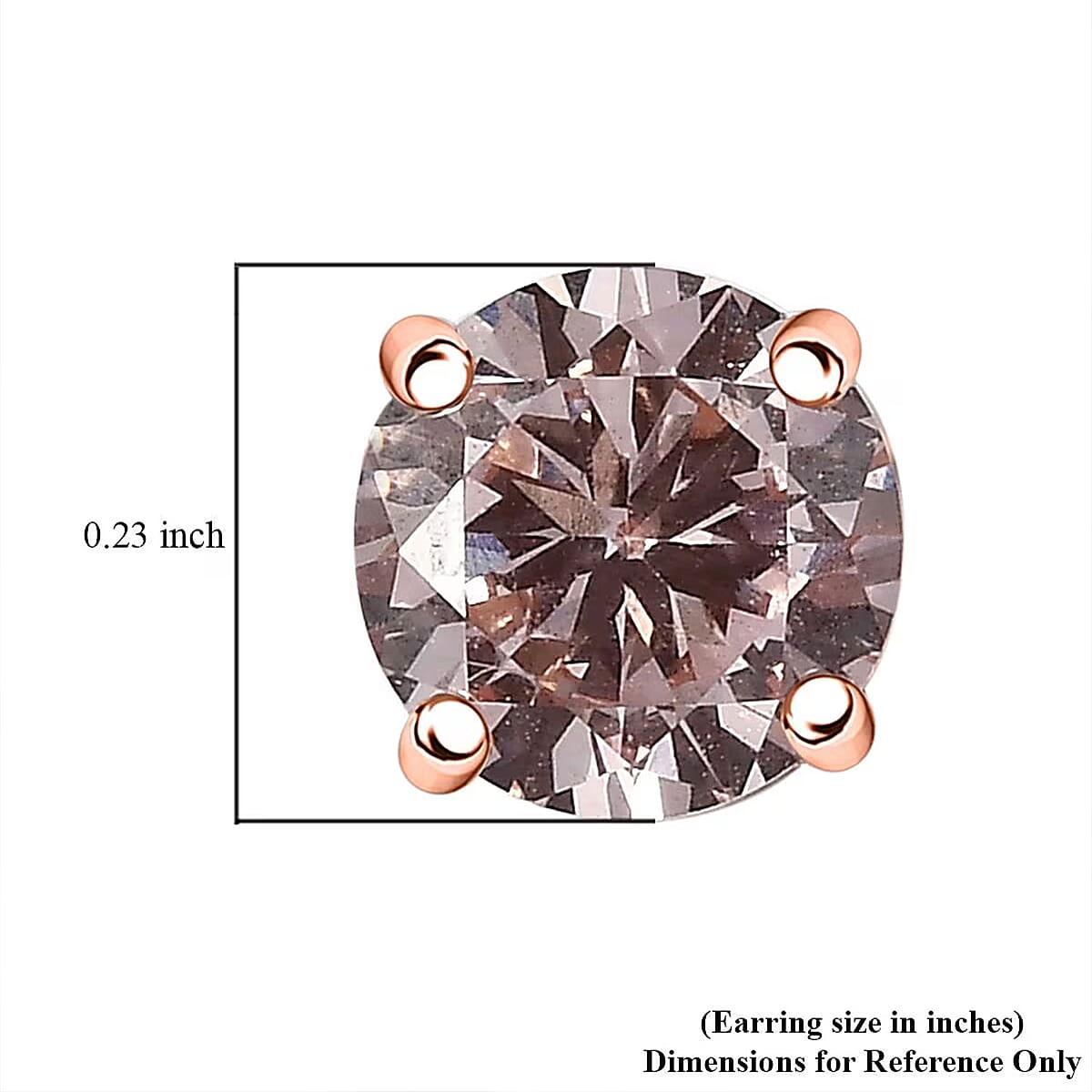 Luxuriant Lab Grown Pink Diamond (IR) VS 1.00 ctw Solitaire Stud Earrings in 10K Rose Gold image number 6