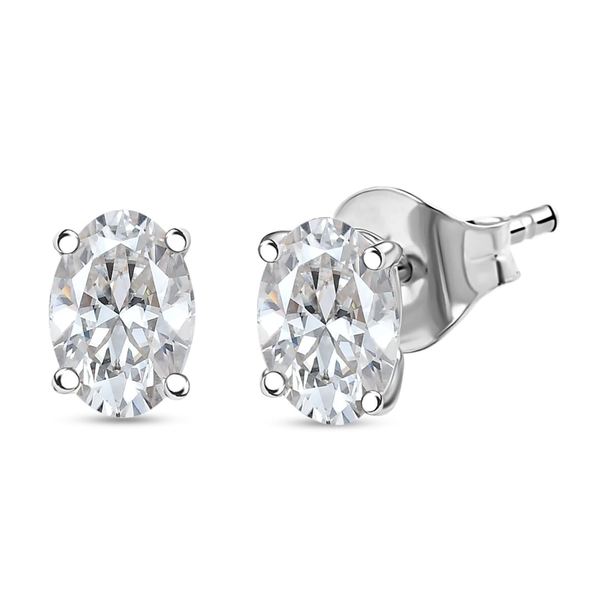 Luxuriant Lab Grown Diamond E-F VS 1.50 ctw Solitaire Stud Earrings in 10K White Gold  image number 0