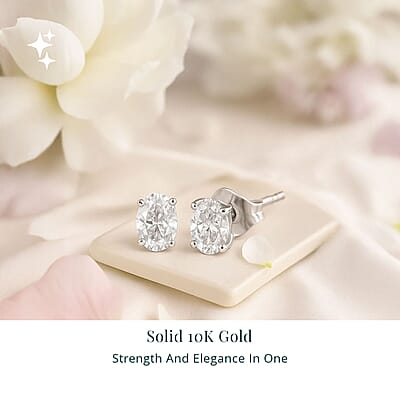 Luxuriant Lab Grown Diamond E-F VS 1.50 ctw Solitaire Stud Earrings in 10K White Gold 