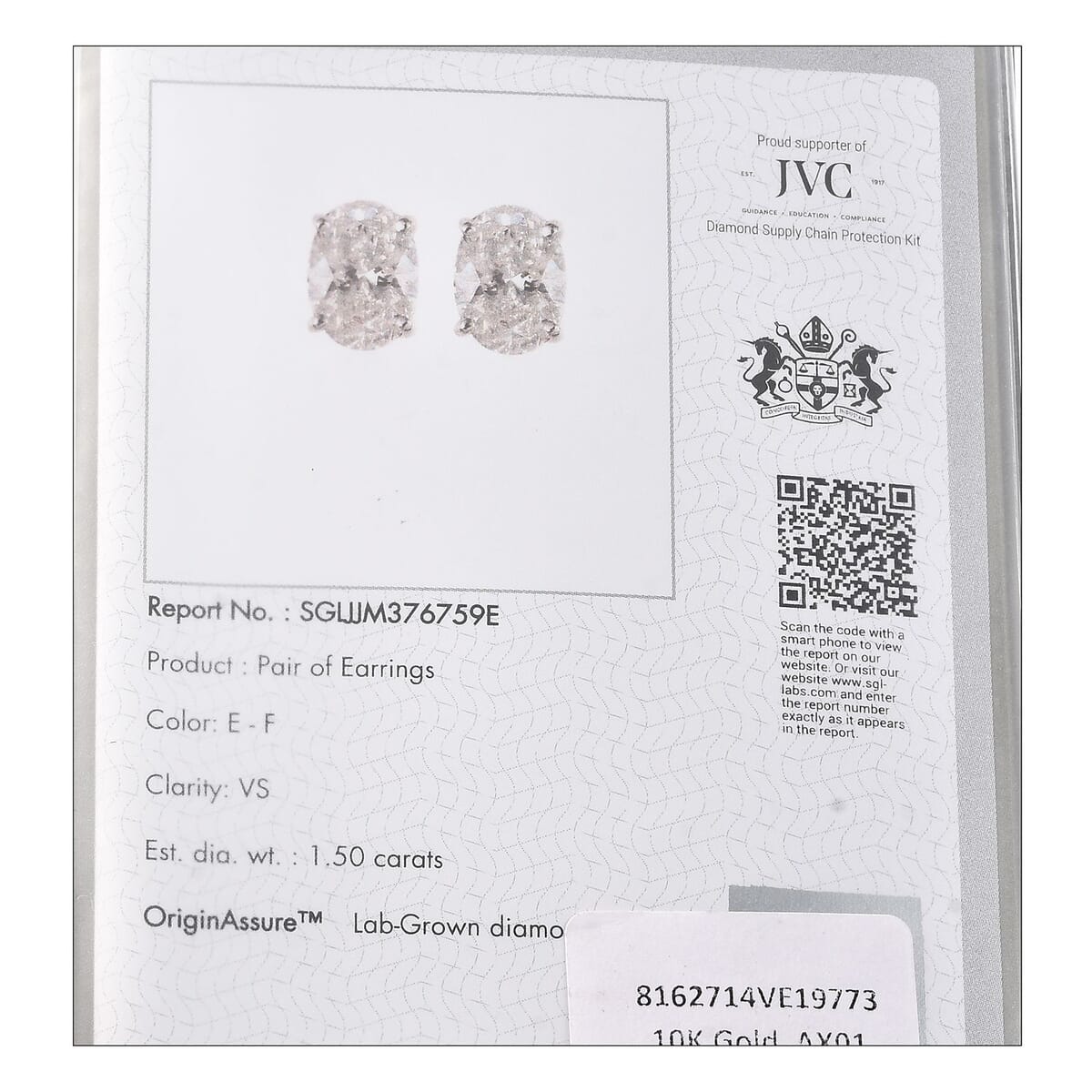 Luxuriant Lab Grown Diamond E-F VS 1.50 ctw Solitaire Stud Earrings in 10K White Gold  image number 5