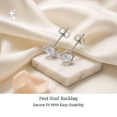 Luxuriant Lab Grown Diamond E-F VS 1.50 ctw Solitaire Stud Earrings in 10K White Gold 