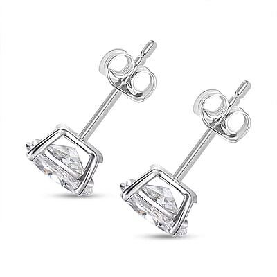 Luxuriant Lab Grown Diamond E-F VS 1.50 ctw Solitaire Stud Earrings in 10K White Gold 