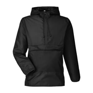 Closeout Team 365 Black Packable Fanny Pack Unisex Anorak Weather Jacket - XS