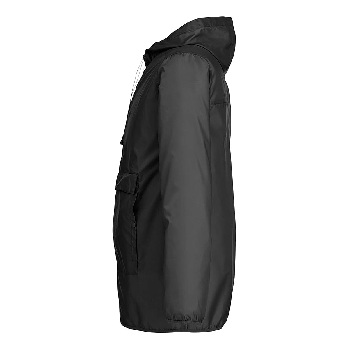 Closeout Team 365 Black Packable Fanny Pack Unisex Anorak Weather Jacket - L image number 2
