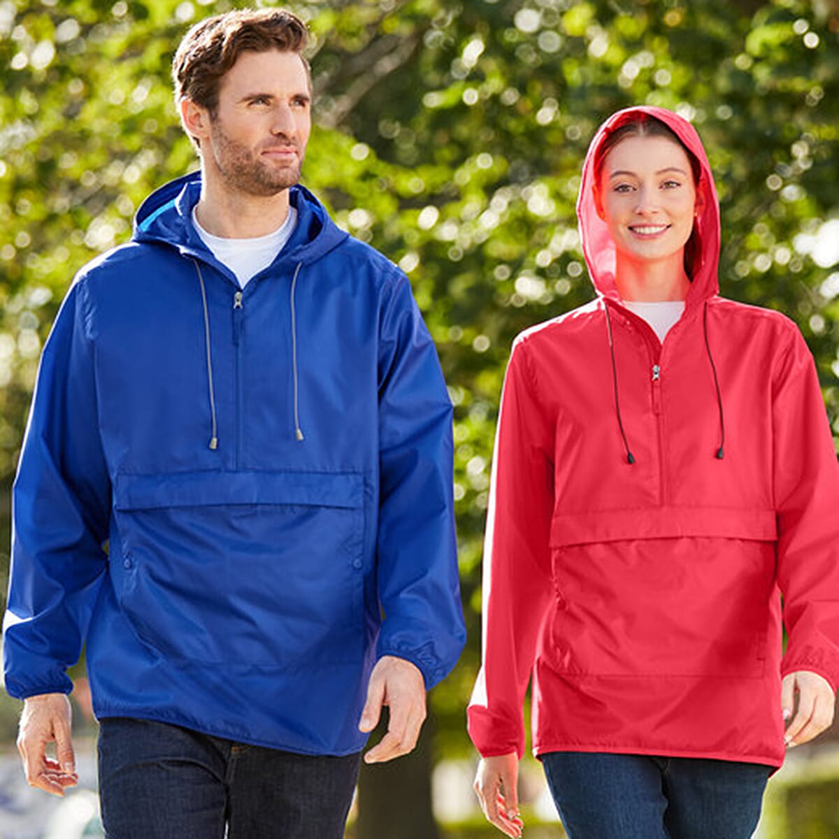 Closeout Team 365 Navy Packable Fanny Pack Unisex Anorak Weather Jacket - XS image number 4