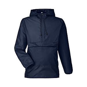 Closeout Team 365 Navy Packable Fanny Pack Unisex Anorak Weather Jacket - 2X