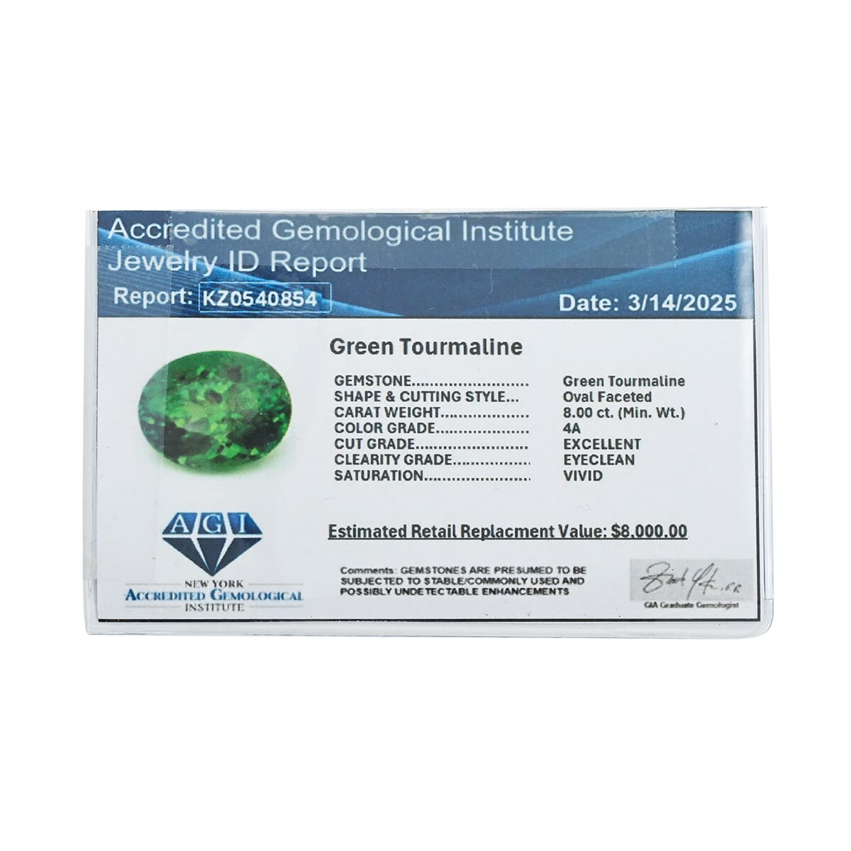 Certified & Appraised AAAA Sapo Tourmaline (Oval Free Size) 8.00 ctw image number 4