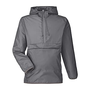 Closeout Team 365 Charcoal Packable Fanny Pack Unisex Anorak Weather Jacket - S