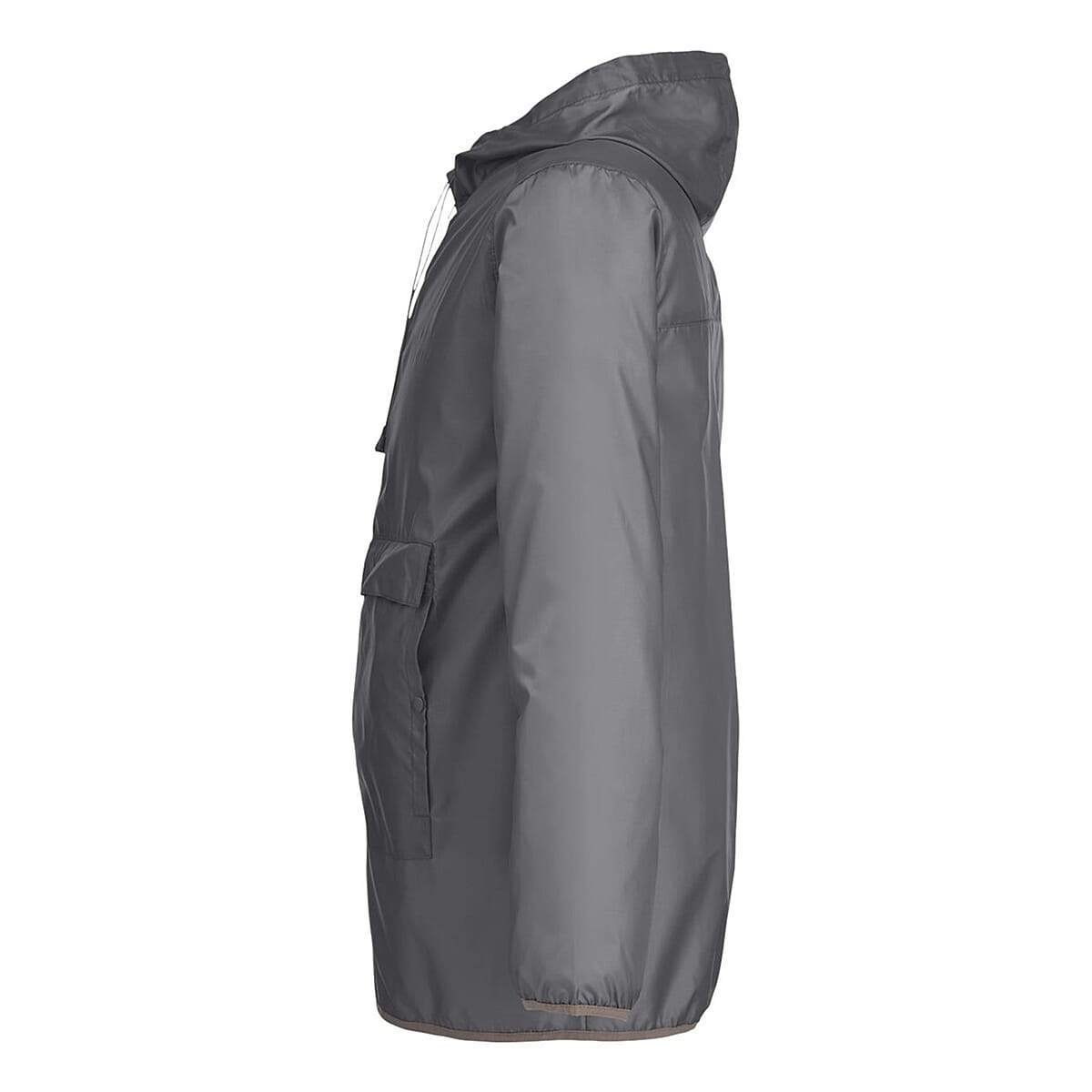 Closeout Team 365 Charcoal Packable Fanny Pack Unisex Anorak Weather Jacket - XS image number 2