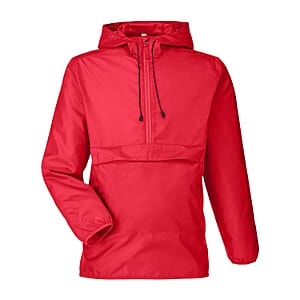 Closeout Team 365 Red Packable Fanny Pack Unisex Anorak Weather Jacket - 2X