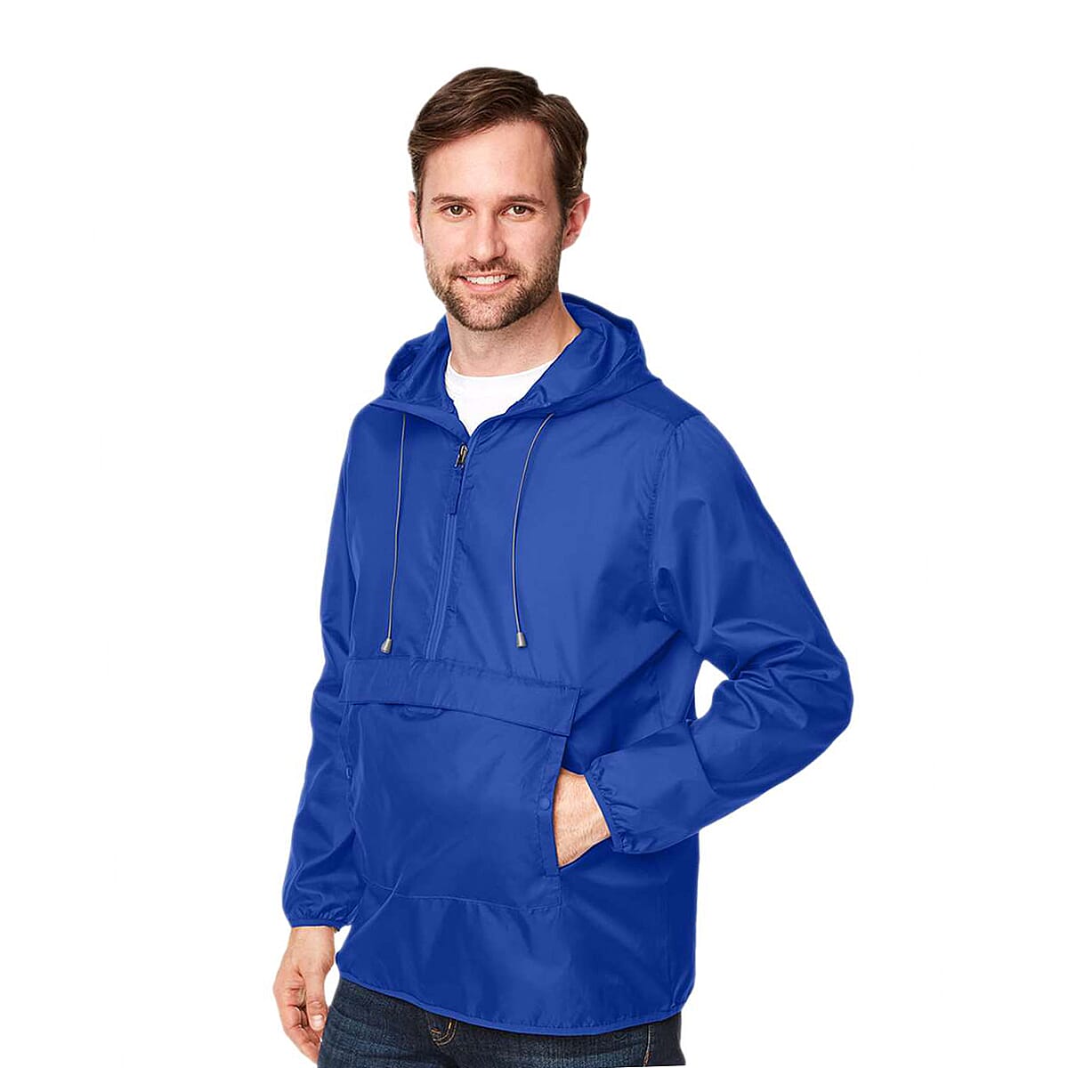 Closeout Team 365 Royal Blue Packable Fanny Pack Unisex Anorak Weather Jacket - M image number 1