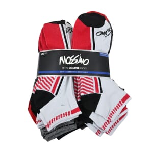 Memorial Day Doorbuster Mossimo 20 Pairs Quarter Length Men's Socks -Black/Multi Color (Sizes 10-13)
