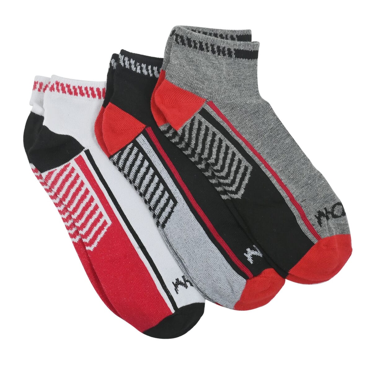 Closeout Mossimo 20 Pairs Quarter Length Women's Socks - White/Multi Color (Sizes 4-10) image number 2