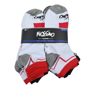 Memorial Day Doorbuster Mossimo 20 Pairs Quarter Length Men's Socks - White/Multi Color (Sizes 10-13)
