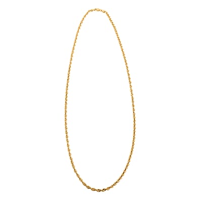 10K Yellow Gold 2.9mm Rope Necklace 24 Inches 3.6 Grams