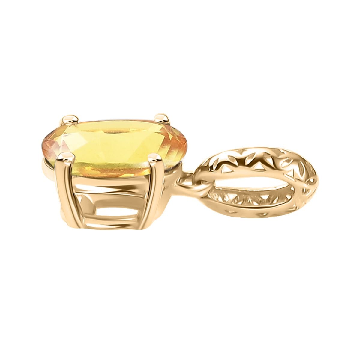 AAA Yellow Sapphire 1.50 ctw Solitaire Pendant in 10K Yellow Gold image number 3