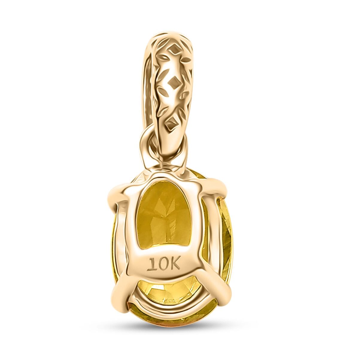 AAA Yellow Sapphire 1.50 ctw Solitaire Pendant in 10K Yellow Gold image number 4