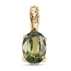 Mirage Collection AAA Madagascar Green Sapphire 1.75 ctw Golden Grove Pendant without Chain in 10K Yellow Gold