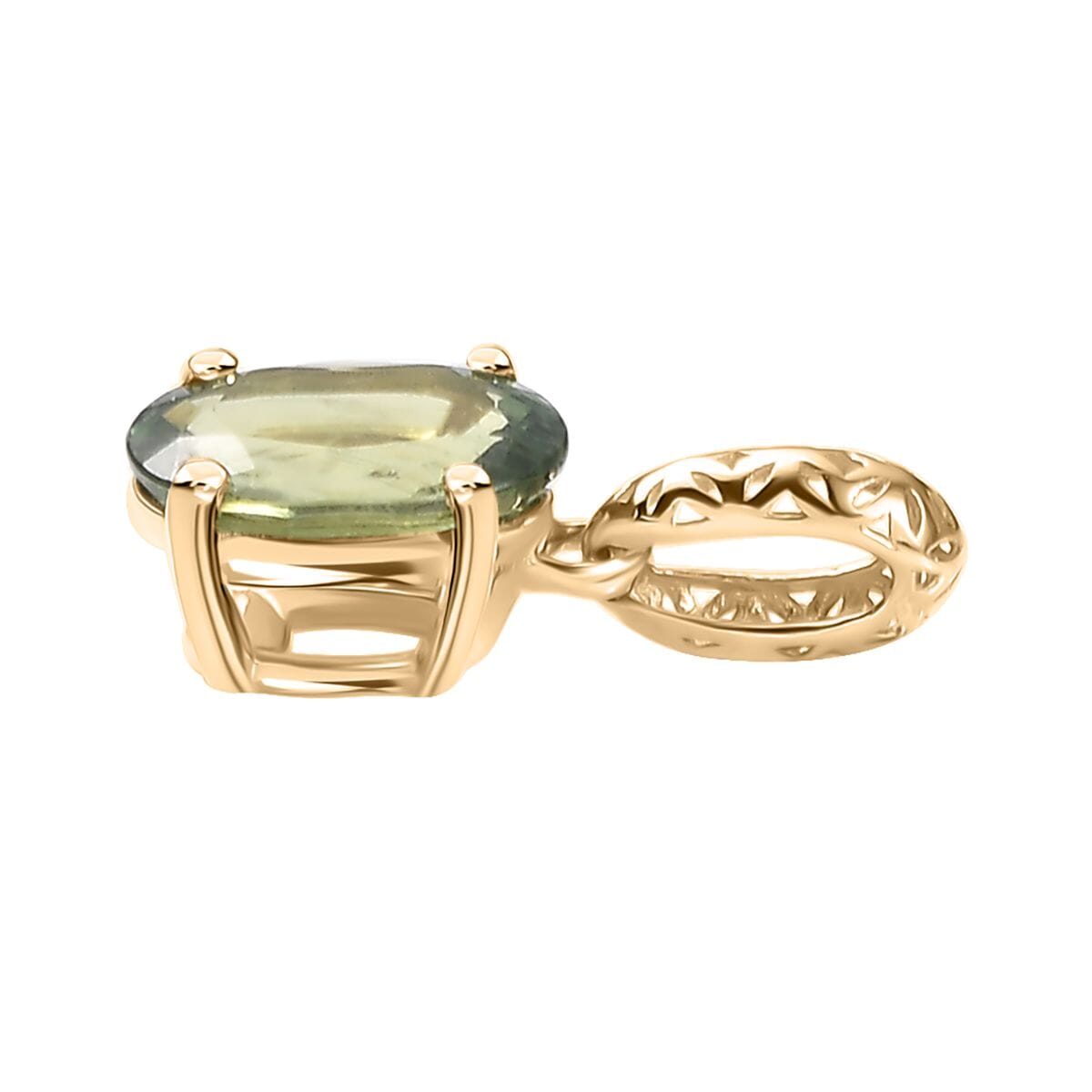 Mirage Collection AAA Madagascar Green Sapphire 1.75 ctw Golden Grove Pendant without Chain in 10K Yellow Gold image number 3